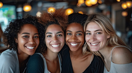 Fototapeta premium Celebrating Diversity and Empowerment with Multiracial Women in Education on International Women's Day