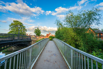 Footbridge near Tickford Bridge in Newport Pagnell.  England