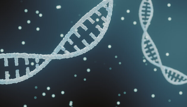 3D Biomedicine scene with  DNA helix 
