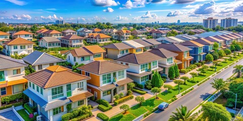 Vibrant residential community in Bangna suburb with affordable housing options, vibrant, residential, community, Bangna