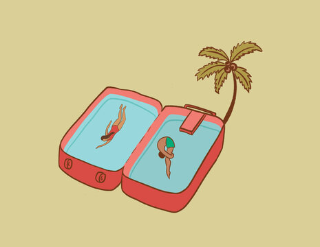 Summer vacation swimming pool