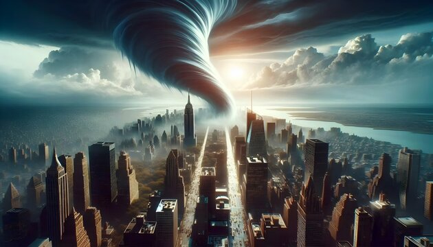 Foto realista Pan&oacute;ramica de un Tornado