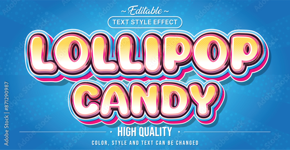 Poster Editable text style effect - Lollipop Candy text style theme