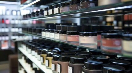 Obraz premium cosmetic products displayed at Bobbi Brown store . 