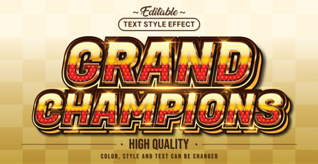 Editable text style effect - Grand Champions text style theme