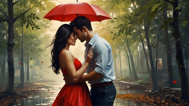 Paint the sensation of falling in love.
