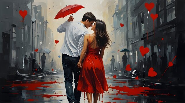 Paint the sensation of falling in love.
