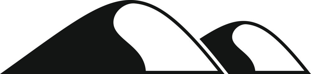 Black silhouettes of sand dunes forming a desert landscape © anatolir