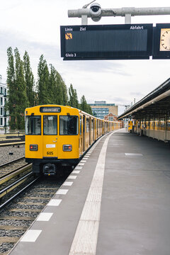 Yellow Train at Berlin Train Station