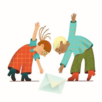Cute characters with en envelope. We are sad you unsubscribed.