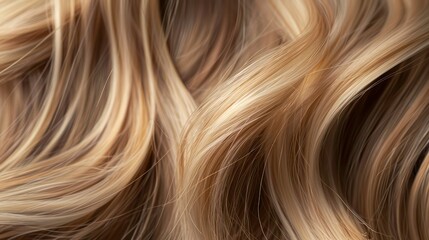 Naklejka premium Blonde shiny highlight woman hair background texture. Generative AI