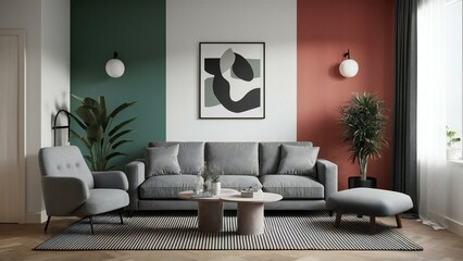 modern living room with sofa