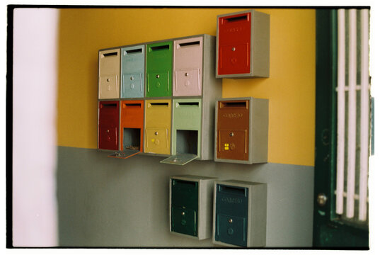 FILM Lisbon colourful mailboxes