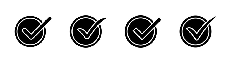 Check mark icon set symbols vectors, symbol for website computer and mobile vector, on a white background.