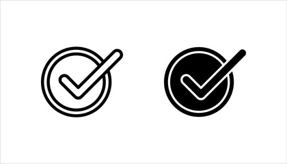 Check mark icon set symbols vectors, symbol for website computer and mobile vector, on a white background.