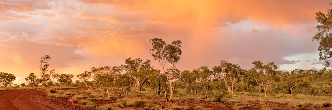 Late afternoon thunder storm over outback Australia 
