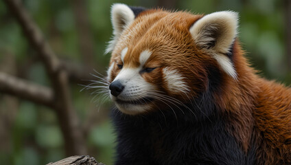 Fototapeta premium red panda on the tree