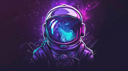Design a captivating logo featuring a galaxy themed astronaut as the mascot for an esport team. Generative AI