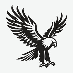Obraz premium Majestic Eagle Silhouette Vector: Stunning High-Resolution Graphics for Design Projects