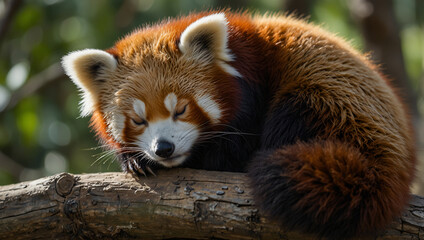 Fototapeta premium red panda on the tree