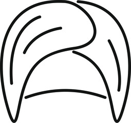 Simple line drawing of a hairstyle for a modern man with short hair and a side parting