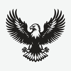 Obraz premium Majestic Eagle Silhouette Vector: Stunning High-Resolution Graphics for Design Projects