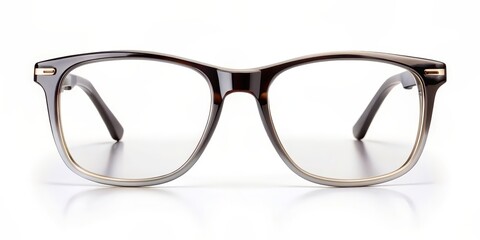 Spectacle lenses with anti-reflective and photochromic coating on white background , Eyeglasses, Spectacles