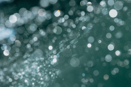 Bokeh effect of sparkling water droplets