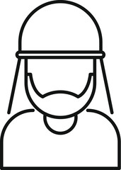 Arab man avatar wearing traditional clothes with beard and headwear