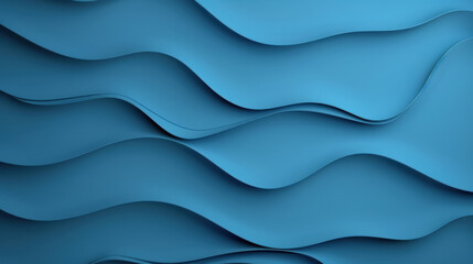 Obraz premium Blue Wavy Stripes Pattern Abstract Background, 3D Render