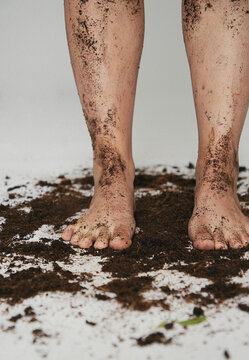 Bare feet on the ground