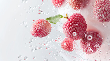 Lychee Radiance Serum for Glowing Skin - Cosmetic Concep On white Background