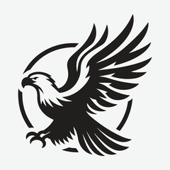 Fototapeta premium Majestic Eagle Silhouette Logo: Symbol of Power and Freedom