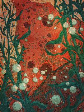 Fantastic creatures living underwater