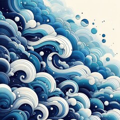 Fototapeta premium sea waves seamless pattern