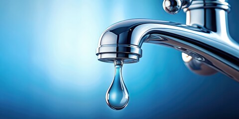 Close up of water droplets dripping from a faucet , conservation, waste, resource, environment, sustainability, eco-friendly