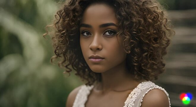 portrait of a woman,woman, beauty, hair, face, curly, eyes, hairstyle, skin, curls, teen, style