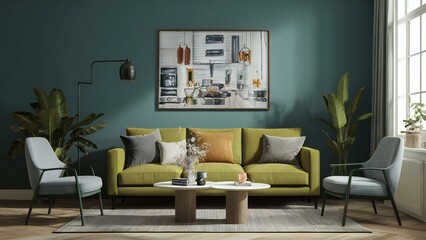 living interior with sofa