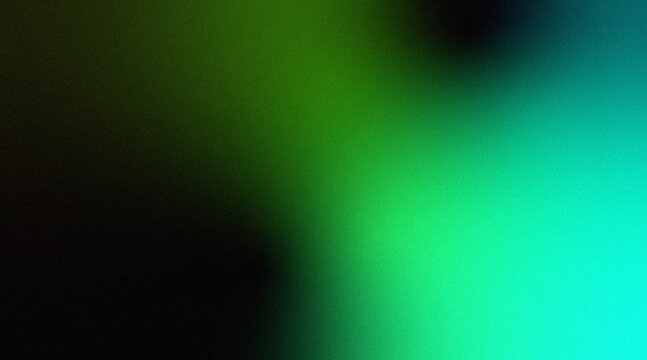 Gradient noise textured background blending green and black colors with copy space for decoration