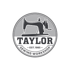 Creative Tailor Shop Logo. Tailor Shop Logo Icon Symbol Vector Design Template