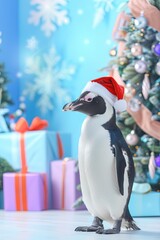 Fototapeta premium professional photo of fun Christmas Penguin