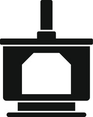 Blacksmiths forge working with metal burning icon in simple style on a white background