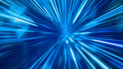 Abstract blue light trails in the dark, motion blur effect