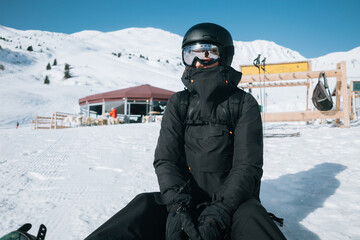 Snowboarder in Winter Gear