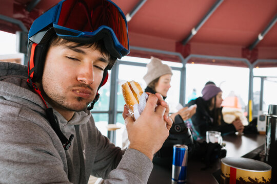 Skiers Enjoying a Break
