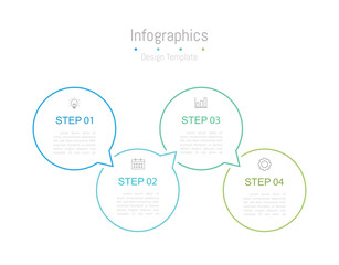 Infographic 4 options design elements for your business data. Vector Illustration.