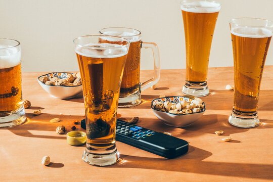 Beer, snacks and movies.