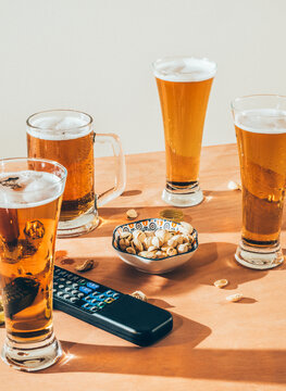 Beer, snacks and movie.