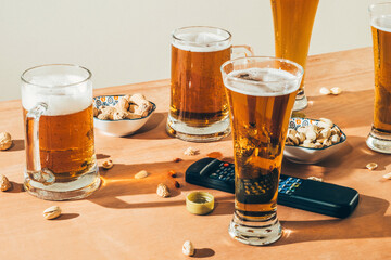 Beer, snacks and movies.