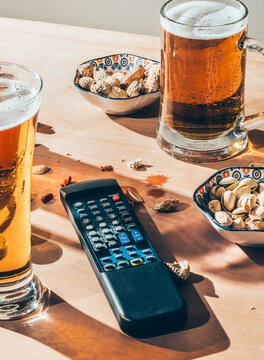 Beer, snacks and movies.